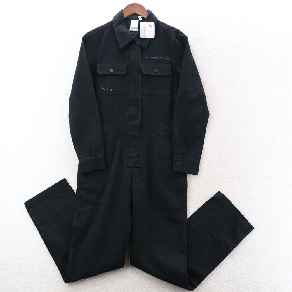 Puma x Lauren London Coveralls Logo Boilersuit Women's Size XS Black 538891 01